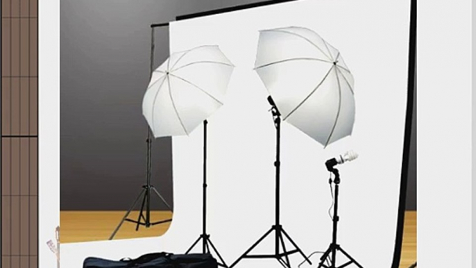 ePhoto Continuous Photography Video Studio Digital Lighting Kit 3 Point Lighting Kit with Muslin