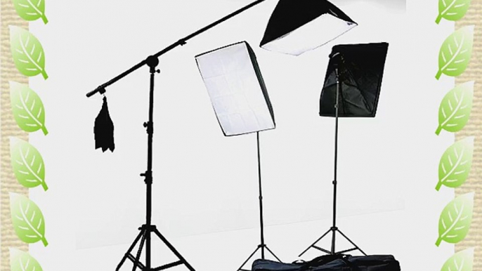 Fancierstudio 2400 Watt Lighting Kit With Boom Arm Hairlight Softbox Lighting Kit By Fancierstudio