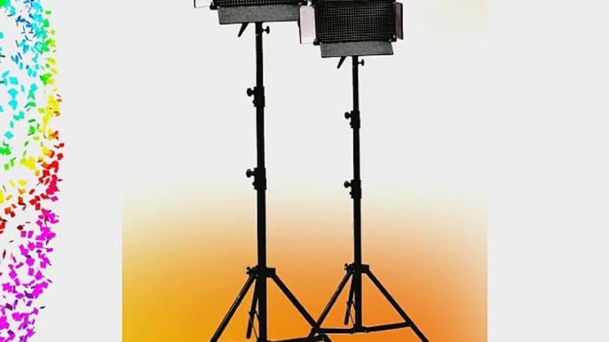 ePhoto 2 x 500 LED Video Panel Photography Video Light Panel with 2 Light Stand Lighting Kit