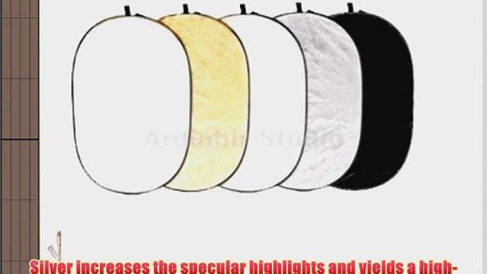 Ardinbir Studio 40 x 60 (100 x 150cm) 5 in 1 Oval Collapsible Disc Photo Reflector/Diffuser