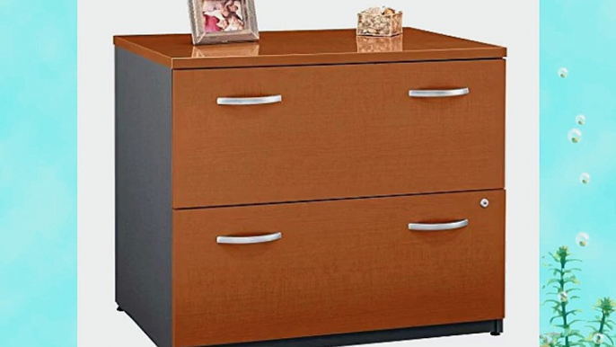 36W Two Drawer Lateral File Auburn Maple/Graphite Gray