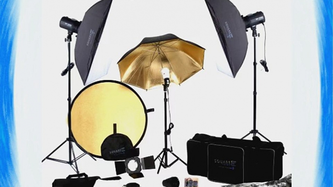 Square Perfect 5080 SP3500 FLASH KIT Complete Portrait Studio Kit with Flashes Softboxes Gels