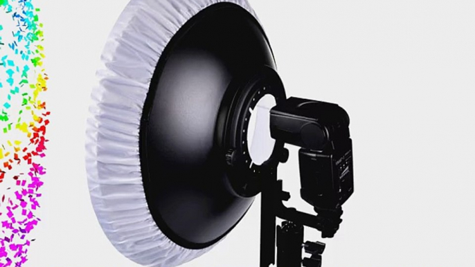 CowboyStudio 16 Speedlite Flash Beauty Dish Reflector Black White with Beauty Dish Mount