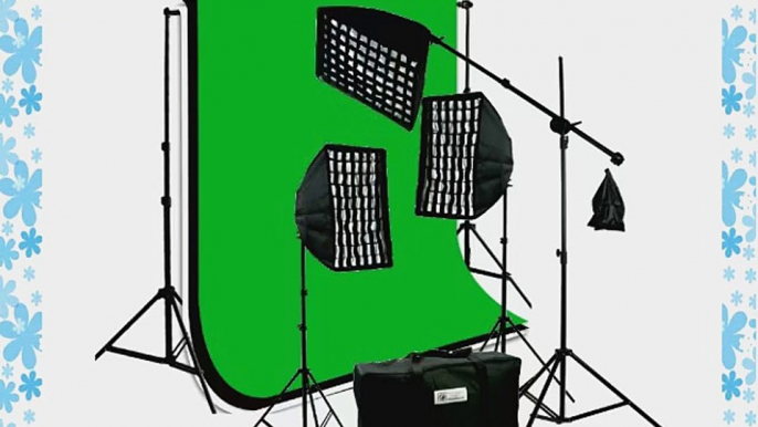 ePhoto Photography Video Studio Portrait SoftBox HoneyComb Grid Continuous Triple Lighting