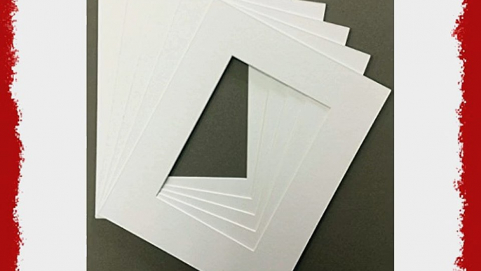 Pack of 5 18x24 White Picture Mats Mattes Matting with White Core Bevel Cut for 13x19 Pictures