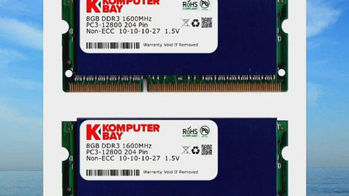 Komputerbay 16GB (2x 8GB) DDR3 PC3-12800 1600MHz SODIMM 204-Pin Laptop Memory 10-10-10-27 with