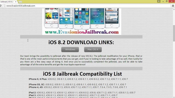 Download Evasion 8.2 jailbreak Full Untehered iOS 8 Jailbreak Tool