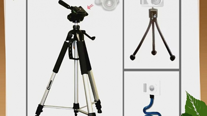 Solid 67 inch Tripod for Nikon Coolpix L100 L110 L120 with Flexible Monopod and Mini Tripod