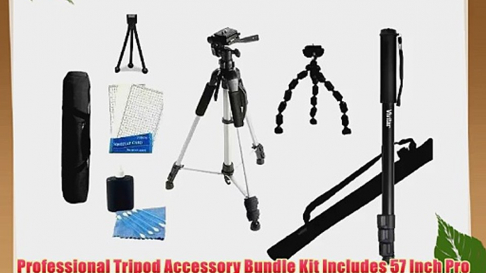 Professional Tripod Accessory Bundle Kit Includes 57 Inch Pro Tripod   67 Inch Monopod   10