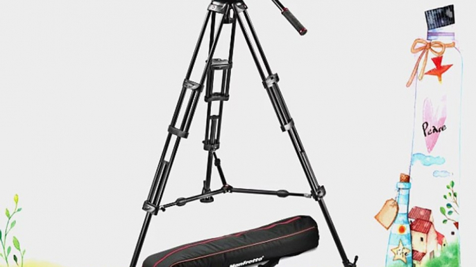 Manfrotto MVH502A546BK-1 Professional Fluid Video System with Aluminum Legs and Mid Spreader