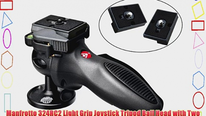 Manfrotto 324RC2 Light Grip Joystick Tripod Ball Head with Two Replacement Quick Release Plates