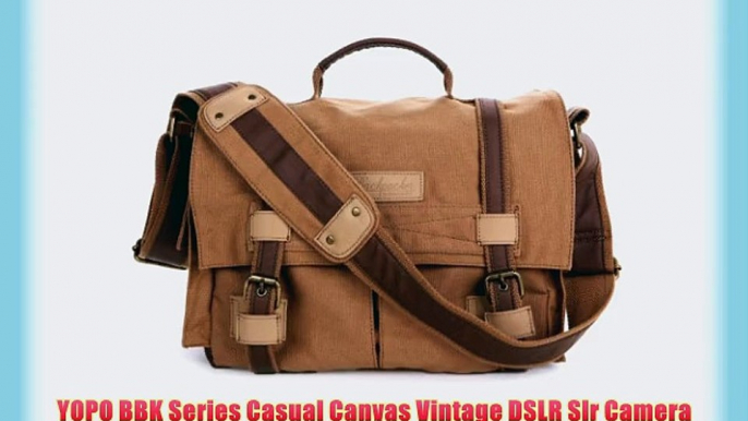 YOPO BBK Series Casual Canvas Vintage DSLR Slr Camera Shoulder Bag Backpack Rucksack Bag for