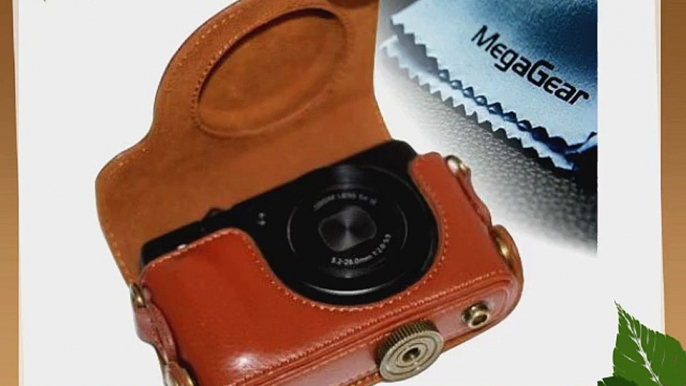 MegaGear Ever Ready Protective Light Brown Leather Camera Case Bag for Case for Canon Powershot