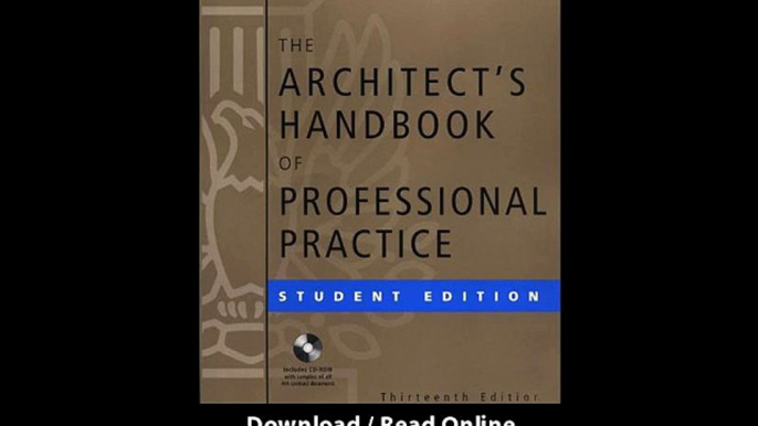 Download The Architects Handbook of Professional Practice Student Edition Architecture Students Handbook of Professional Practice By The American Institute of Architects PDF