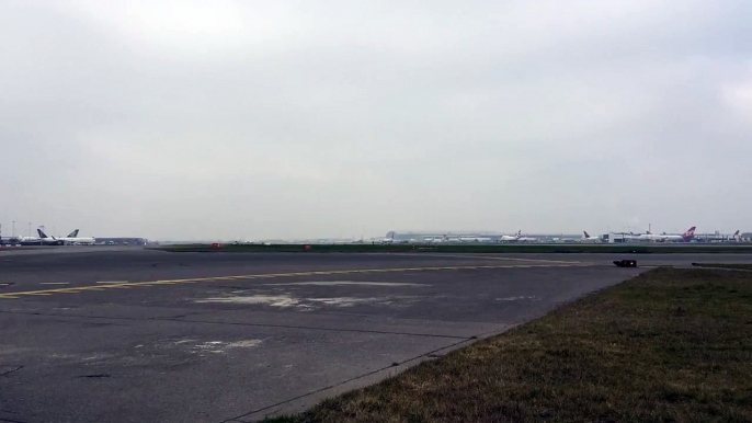 Airside British Airways Boeing 747 Take Off London Heathrow Airport (20/03/2015)