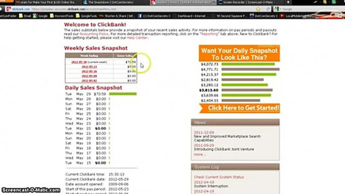 dot com secrets x - my results day 21 FIRST Clickbank Sale! -