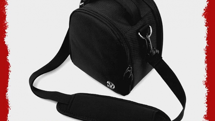 Laurel Compact Edition Black Nylon DSLR Camera Handbag Carrying Case with Removable Shoulder