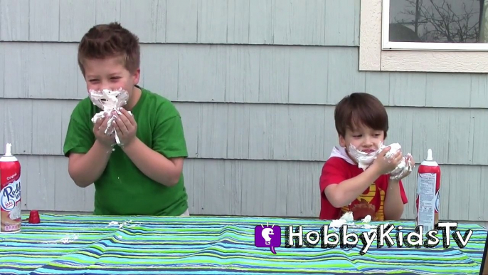 Whipped Cream Beard Challenge! TMNT + Bug Surprise TOYS by HobbyKidsTV