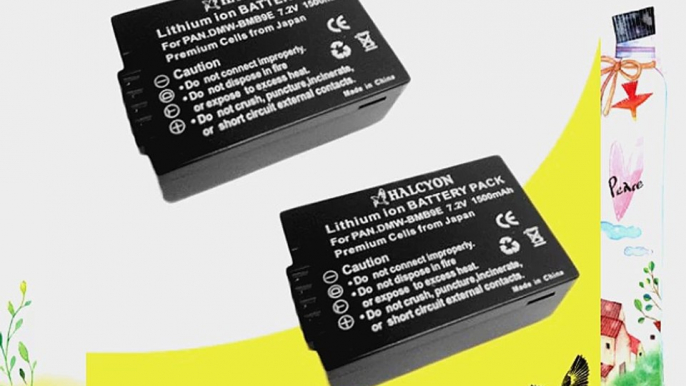 Two Halcyon 1500 mAH Lithium Ion Replacement Battery for Panasonic Lumix DMC-FZ70 Digital Camera