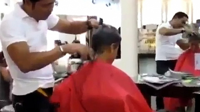 Long hair cut - Long hair buzzed off - Bob cut long hair cutting - haircut short video