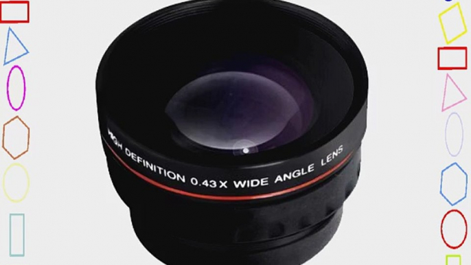 Wide Angle Lens Accessory Kit includes 0.43X Wide Angle FishEye High Definition Lens   Adapter