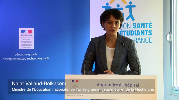 [ARCHIVE] « Apprendre à l’hôpital » : visite de Najat Vallaud-Belkacem à la clinique Edouard Rist