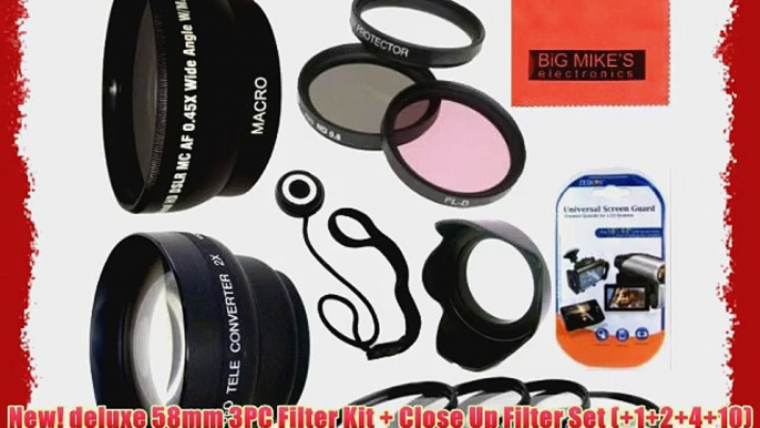 Deluxe Lens Kit For Canon Digital EOS Rebel SL1 T1i T2i T3 T3i T4i T5 T5i EOS60D EOS70D 50D