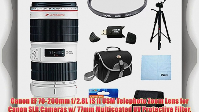 Canon EF 70-200mm f/2.8L IS II USM Telephoto Zoom Lens for Canon SLR Cameras w/ 77mm Multicoated