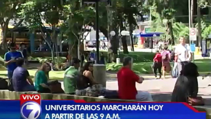 Cientos de universitarios marchan hoy en defensa del presupuesto