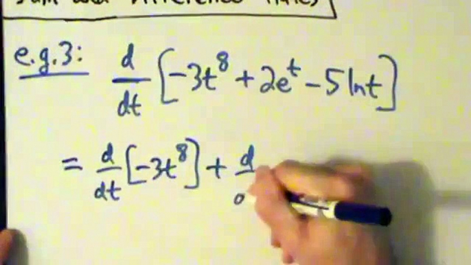 Calculus I - Derivatives - Sum and Difference Rules - Example 3