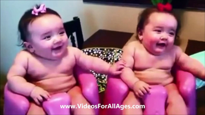 Twin Babies Taking Bath Laughing Crying and then Laughing Again
