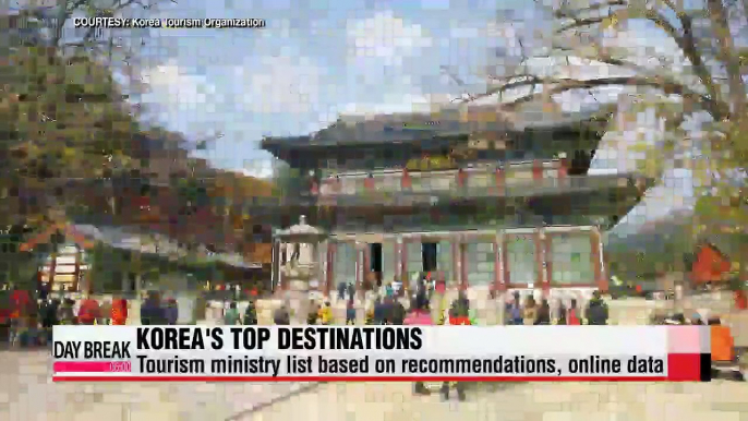 Top 100 travel destinations in Korea unveiled