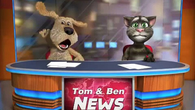Talking Tom & Talking Ben spin, fall, and fight LOL Talking News moments
