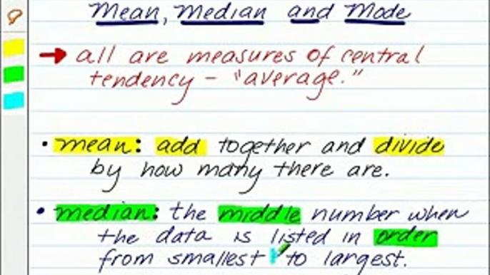 Mean, Median, and Mode