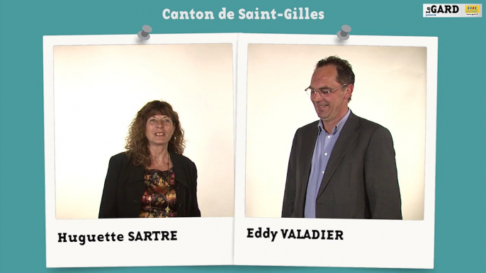 Canton de Saint-Gilles  : Huguette Sartre  et Eddy Valadier