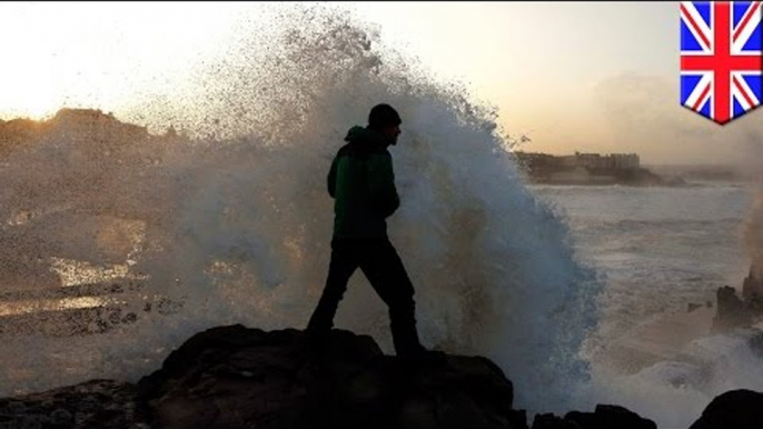 ‘Weather bomb’ hits Britain with 80 mph winds and 40-foot waves, amber alert issued for Scotland