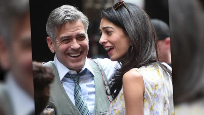 Amal Clooney Visits George Clooney on 'Money Monster' Set