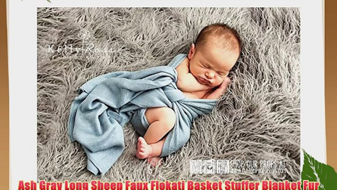 Ash Gray Long Sheep Faux Flokati Basket Stuffer Blanket Fur Newborn Photo Props Artificial