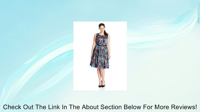 Calvin Klein Women's Plus-Size Cap Sleeve Belted Printed Fit and Flare Dress Review