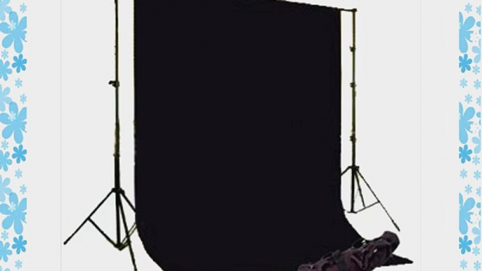 CowboyStudio Photography 6 X 9ft Black Muslin Backdrop with Support System and Carry Bag