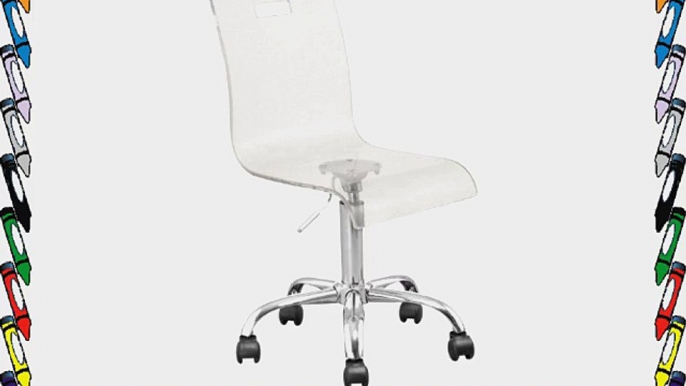 Retro Acrylic Hydraulic Lift Adjustable Height Swivel Office Desk Chair Clear (7009)