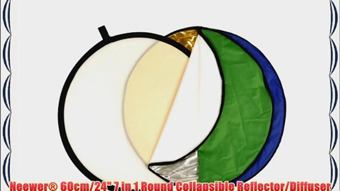 Neewer? 60cm/24 7 in 1 Round Collapsible Reflector/Diffuser Kit for Studio Lighting Photography