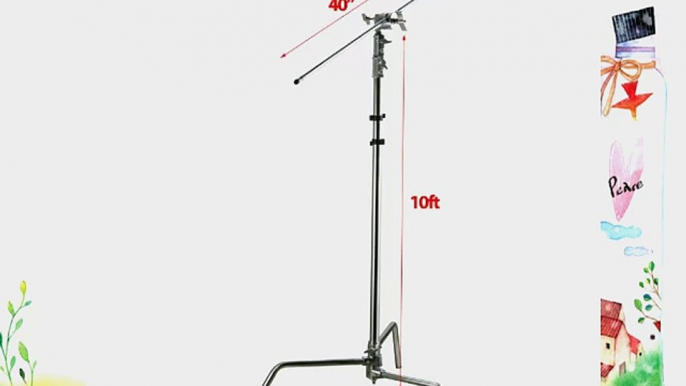 ePhoto 10ft Height Photography C Stand Video Studio Century Stand Kit with 2pcs Grip Head 40