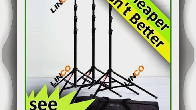 Linco Pro Heavy Duty 8ft Light Stands Set of 3 with Carrying Bag