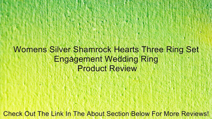 Womens Silver Shamrock Hearts Three Ring Set Engagement Wedding Ring Review