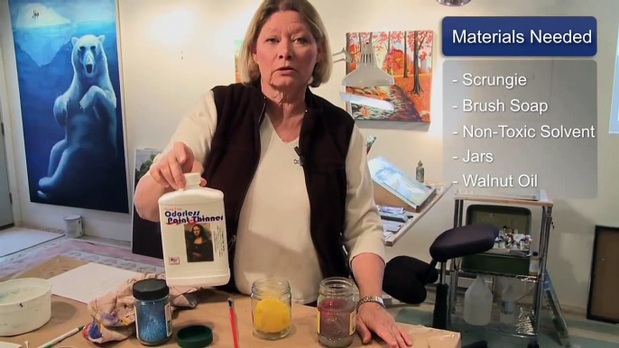 Oil Painting Tips : How to Clean Oil-Based Paint From a Brush