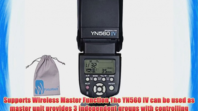 Yongnuo 2.4GHz Speedlite YN560 IV Flash With Radio Mater Mode For Canon Nikon Olympus