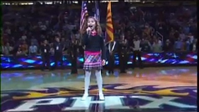 9 Year Old with AMAZING VOICE Sings National Anthem at NBA Game