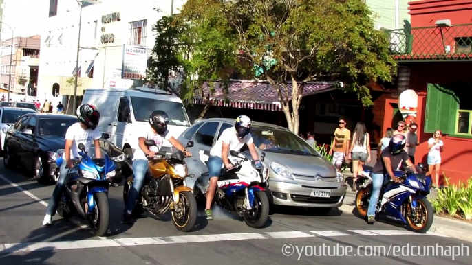 Best of Bikers 2014 - Superbikes Burnouts, Wheelies, Revvs and loud exhaust sounds!