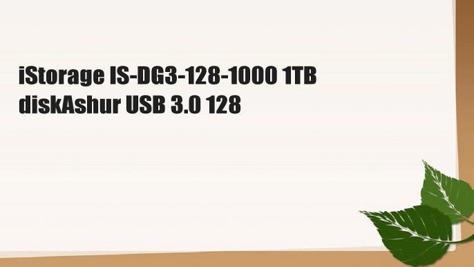 iStorage IS-DG3-128-1000 1TB diskAshur USB 3.0 128